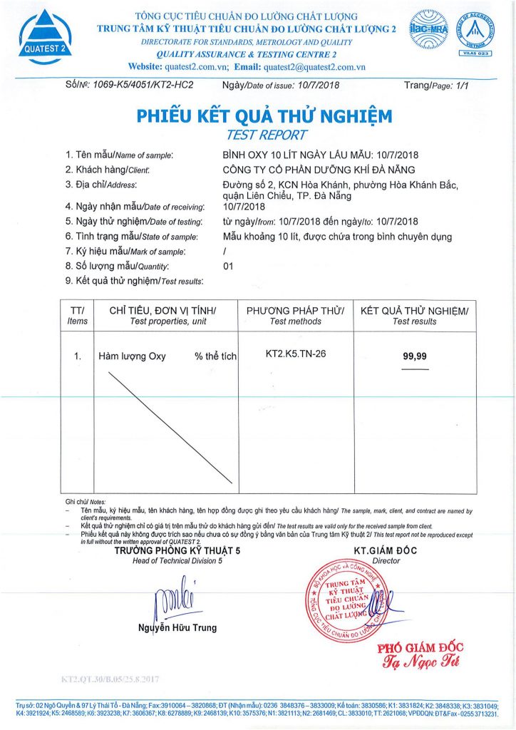 Kiểm tra chất lượng Ô-xy, Ni-tơ